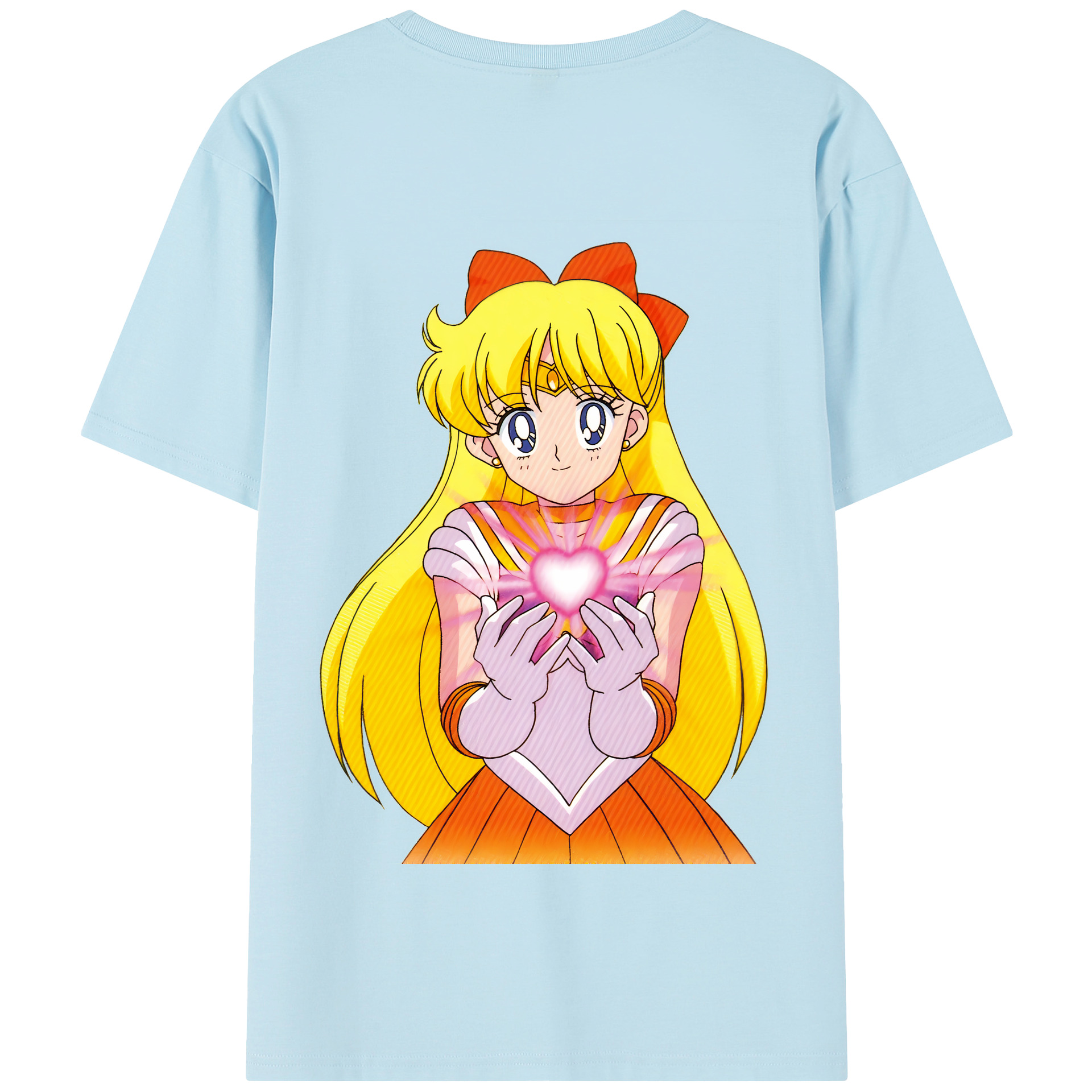 （画像用） 美少女戦士セーラームーン 愛野 美奈子 あいの みなこ Sailor Moon Aino Minako 綿100％半袖Tシャツ（背面プリント）